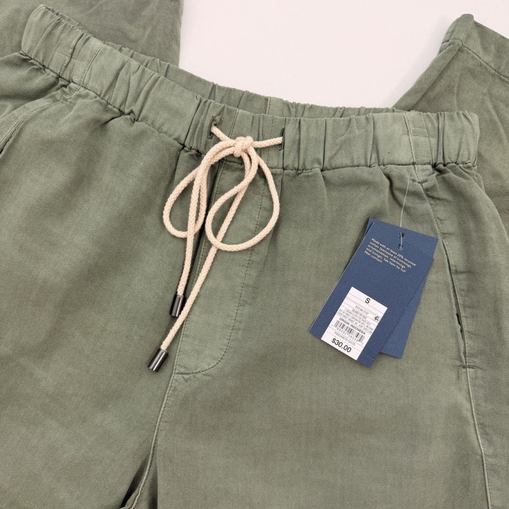 Universal Thread Womens Olive Green Wide Leg Crop Pants Drawstring Pockets Small